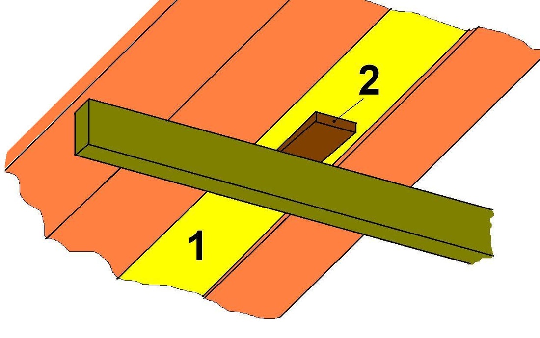 Afb. 08.1.7-1 · Vloer van onderen met een te hoog liggende plank en een wig